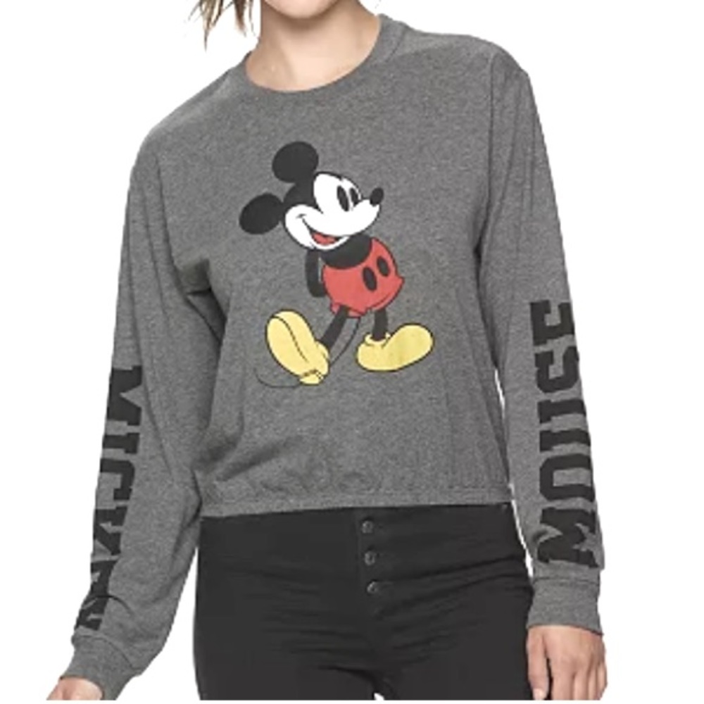 🖤❤️Disney Mickey Mouse Long Sleeved Cropped Tee size Medium❤️🖤